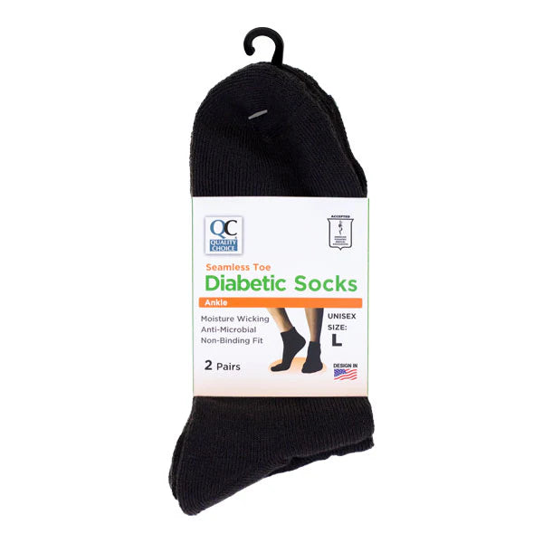 QC Seamless Toe Diabetic Socks (2 Pairs)