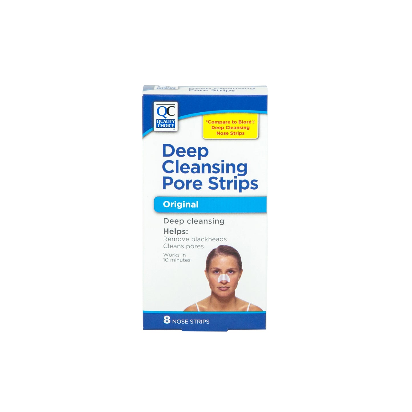 QC DEEP CLEANSING PORE STRIPS, ORIGINAL (BIORE) (8 Nose Strips)