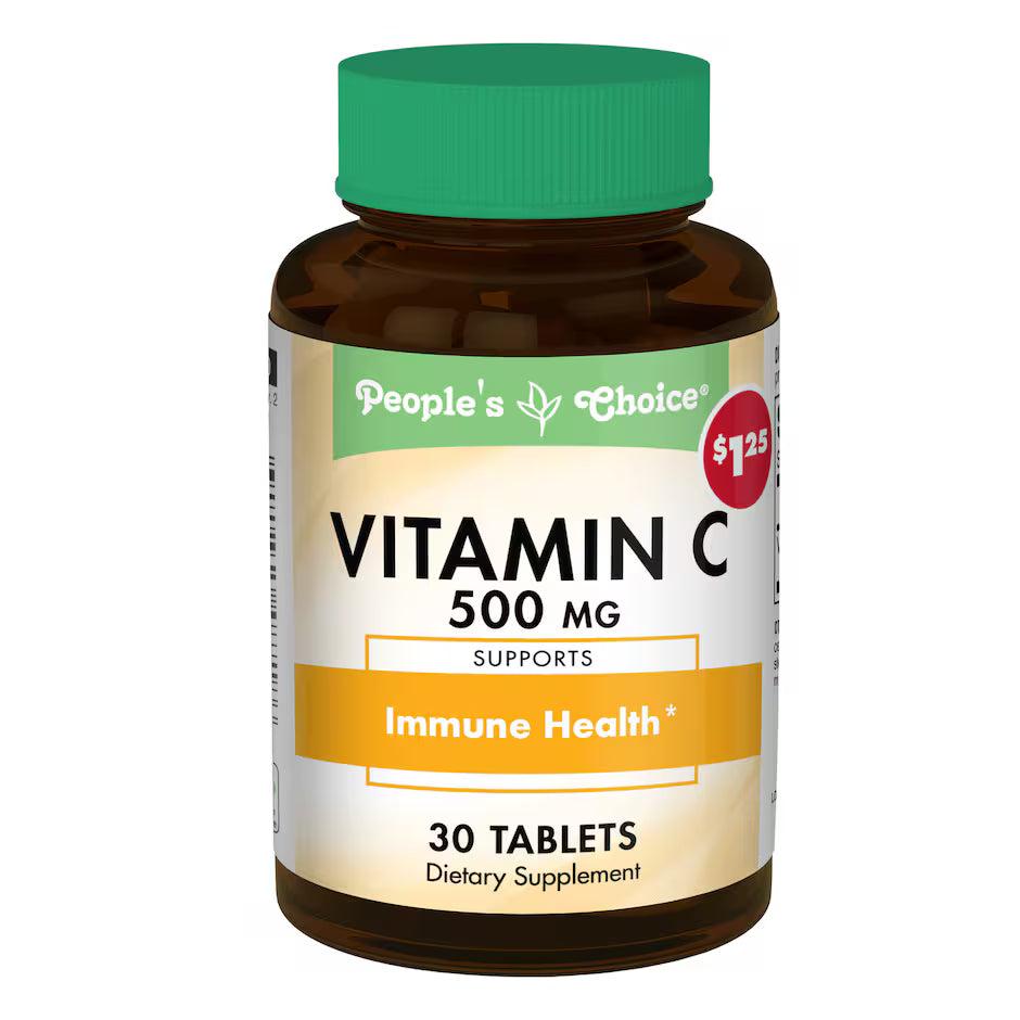 People's Choice Vitamin C 500 mg, 30-ct. Bottle