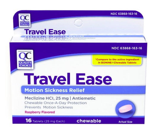 QC TRAVEL EASE, RASPBERRY FLAVOR (16 Bonnie Chewable Tablets)