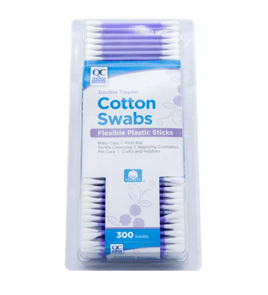 QC DOUBLE TIPPED COTTON SWABS (300 Swabs)