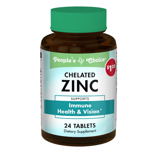 People's Choice Chelated Zinc Tablets, 24 ct Bottle